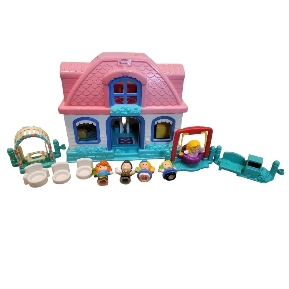 Vintage Fisher Price Little People Sweet Sounds Doll House Tested Works Figures